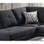 3 pièces Canapé modulaire en polyfibre noir avec méridienne réversible