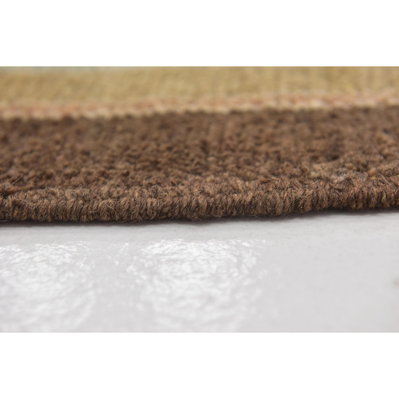 Tapis de zone en laine brun/brun clair 11 pi 10 po x 14 pi 5 po one-of-kind à la main noué la Mehdi