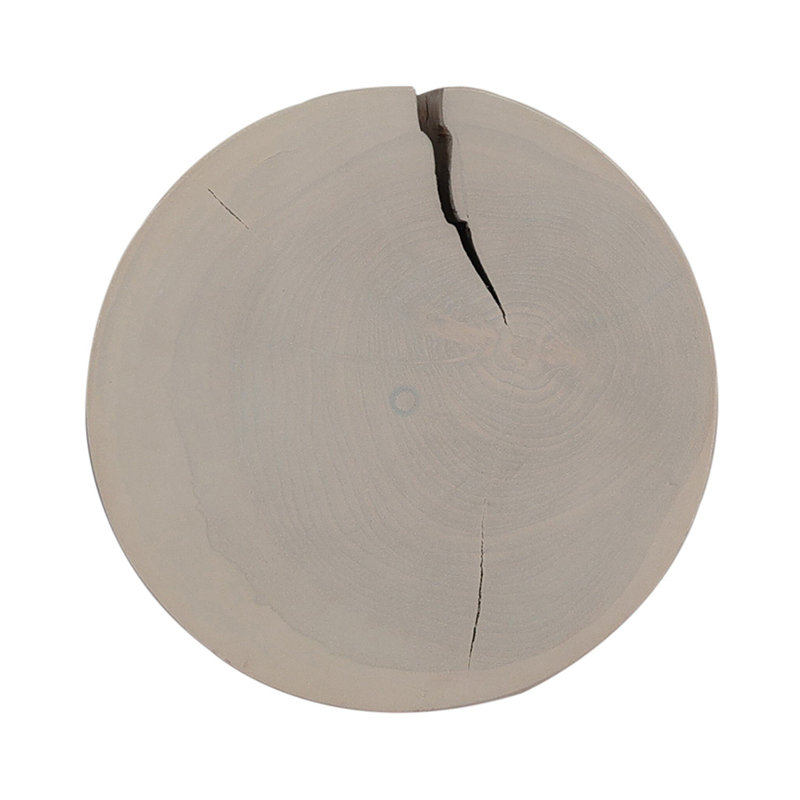 Lecce Round Teak Outdoor Side Table , 13'' in. W 13'' in. D, Ivory Teak