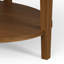 Table basse ovale en bois massif avec rangement à 2 niveaux, style Mid-Century moderne-1347109654