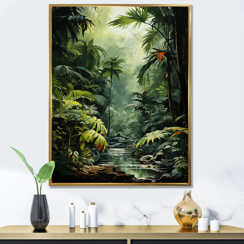 Sons de la jungle - impressions sur toile de forêt, Toile tendue, H 40 po x l 30 po x P 1,5 po