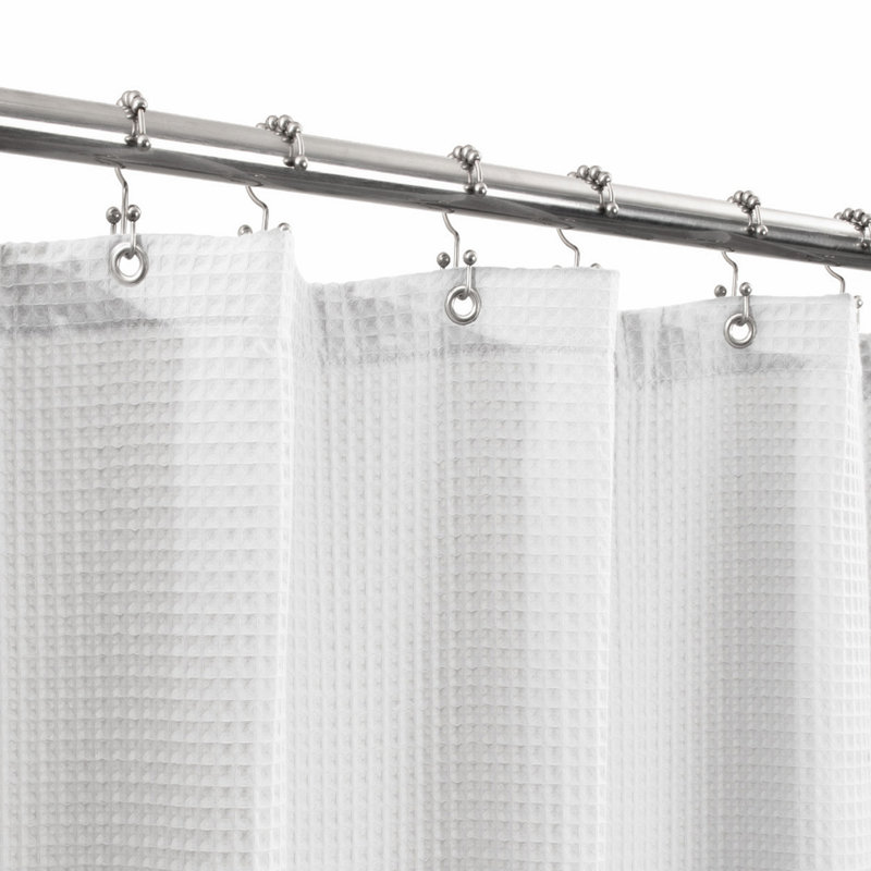 Cottingham Cotton Blend Waffle Shower Curtain, White, 72" H x 108" W