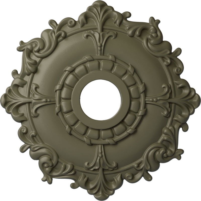 Médaillon de plafond de 18 po x P 3 po x P 1 1/2 po (convient aux auvents jusqu'à 4 5/8 po), Pierre Spartan