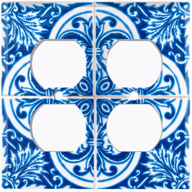 Plaque murale 2 prises Tile Leaves