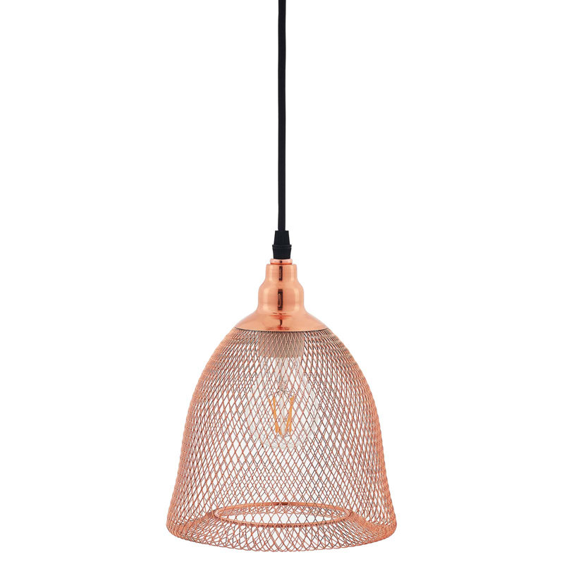 Luminaire suspendu en forme de cloche en or rose Glimmer par Modway