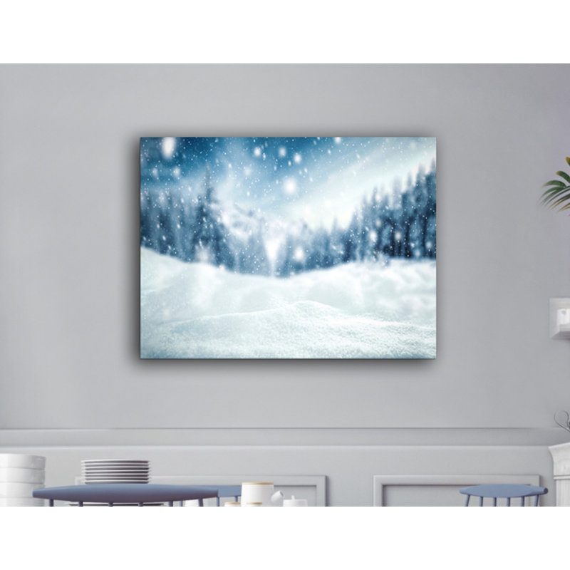Toile des Fêtes, jour de neige, H 16 po x l 20 po x P 1 po