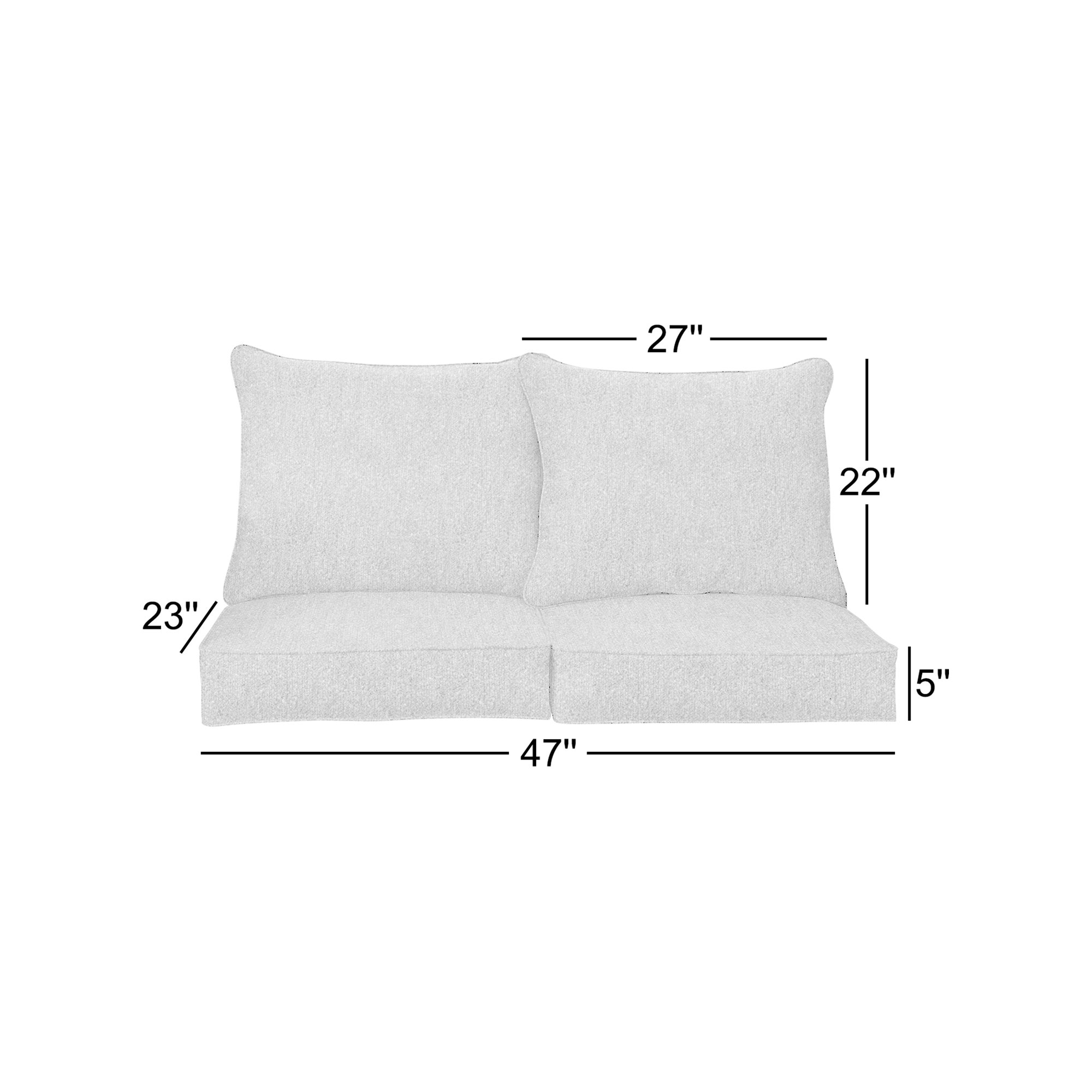 Sunbrella® Boucle Outdoor Loveseat Cushion, Improve Indigo Sunbrella®