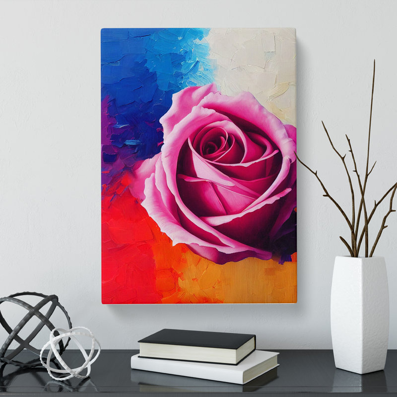 Sachso Rose Painting Palette Knife - Wrapped Canvas Print, 50cm H x 35cm W