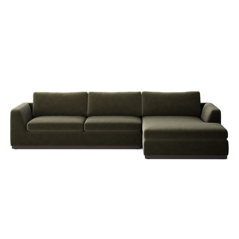 Canapé modulaire 2 pièces Colt, Mélange de coton olive, Right Hand Facing