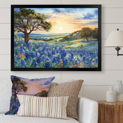 Blue Bonnets Sunset, reproduction d'art sur toile