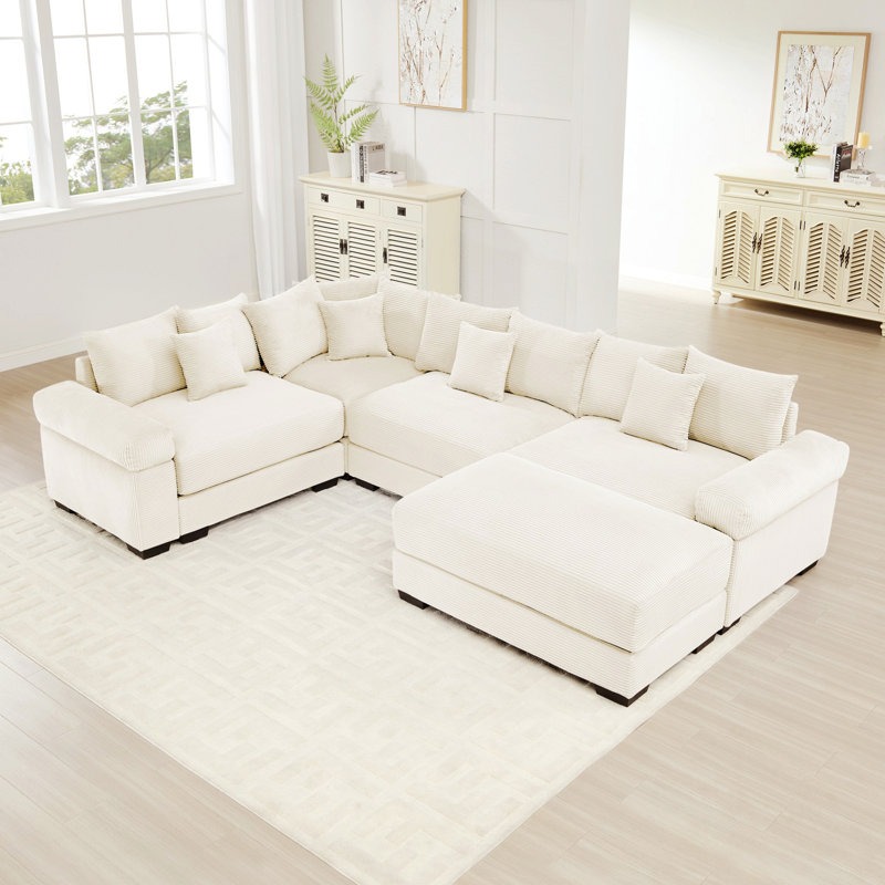 Canapé modulaire rembourré modulaire pour la chambre à coucher du salon, Beige