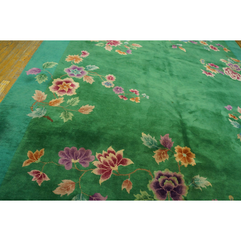 Tapis art déco chinois antique en laine noué à la main