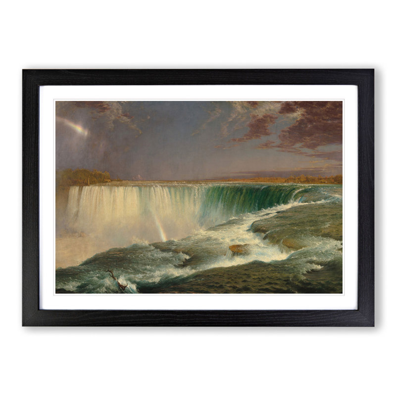 Niagara Falls Vol.1 by Frederic Edwin Church - Picture Frame Painting, 36cm H x 48cm W x 2cm D, Black Framed