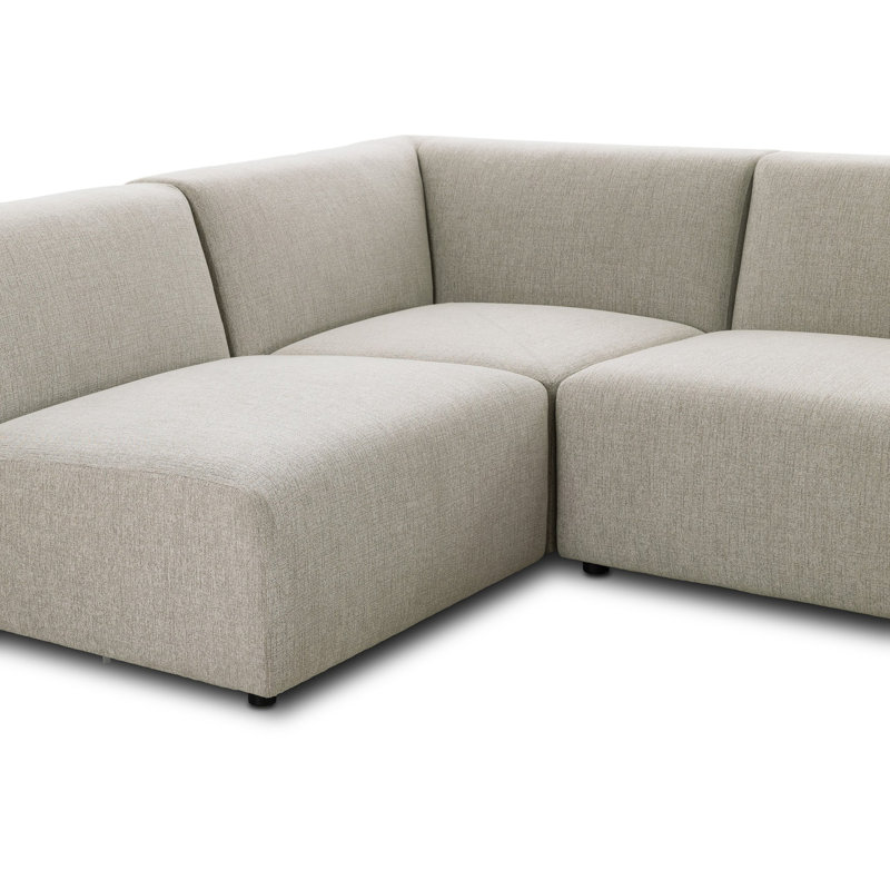 Lawndale 5PC Sectional W/ RAFC-Napa Sandstone, Right Hand Facing, Saxon Charcoal Polyester Blend