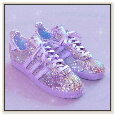 Lavender Sparkling Sneakers Canvas Girl Sneaker Prints by Art Remedy