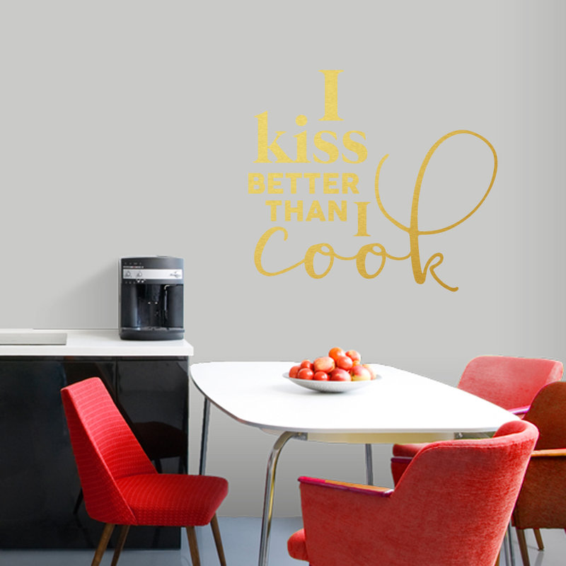 Décalcomanie murale "i baiser" mieux que i cook, Or