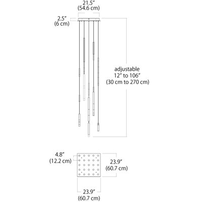 Luminaire suspendu 48 po Steelos - 50 lumières
