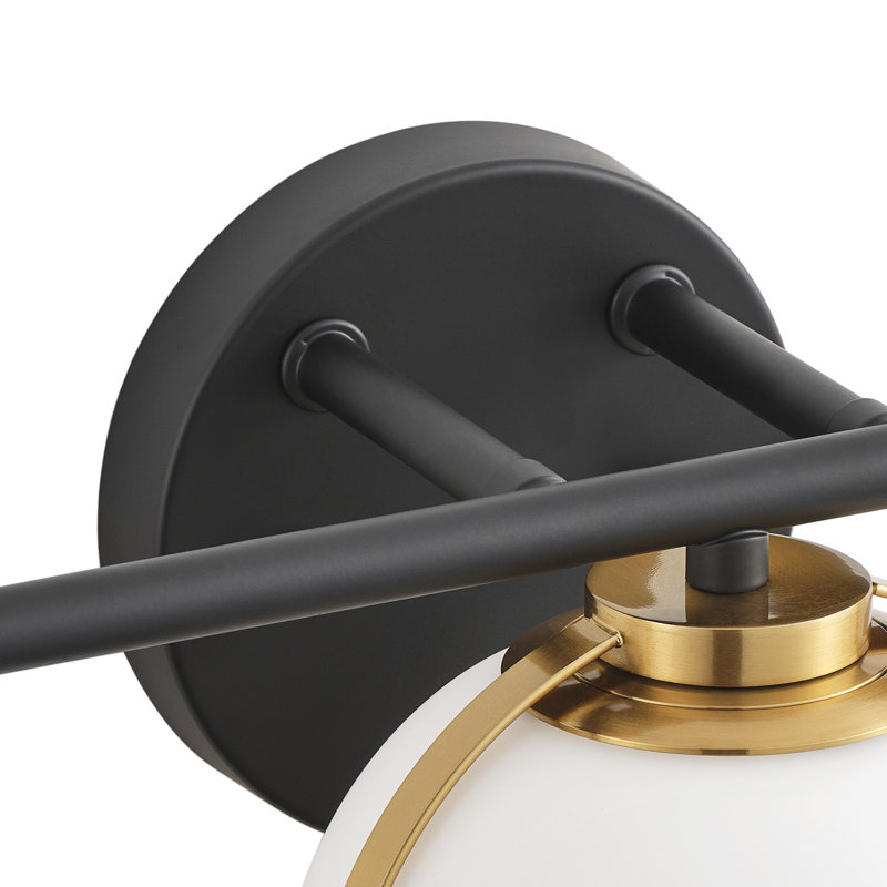 3-lamp matte black adjustable glass Vanity Light