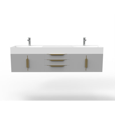 Ensemble de meuble-lavabo mural simple l 72 po Clelie