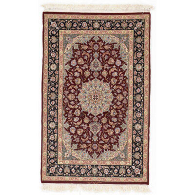 Canvello Super Fine Hand-Knotted Wool & Silk Isfahan Rug 3'5" X 5'4"