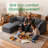 Modern Sectional Sofa,L-Shape Linen Fabric Corner Couch Set with Convertible Ottoman for Living Room, Apartment, Office,Grey-524338150