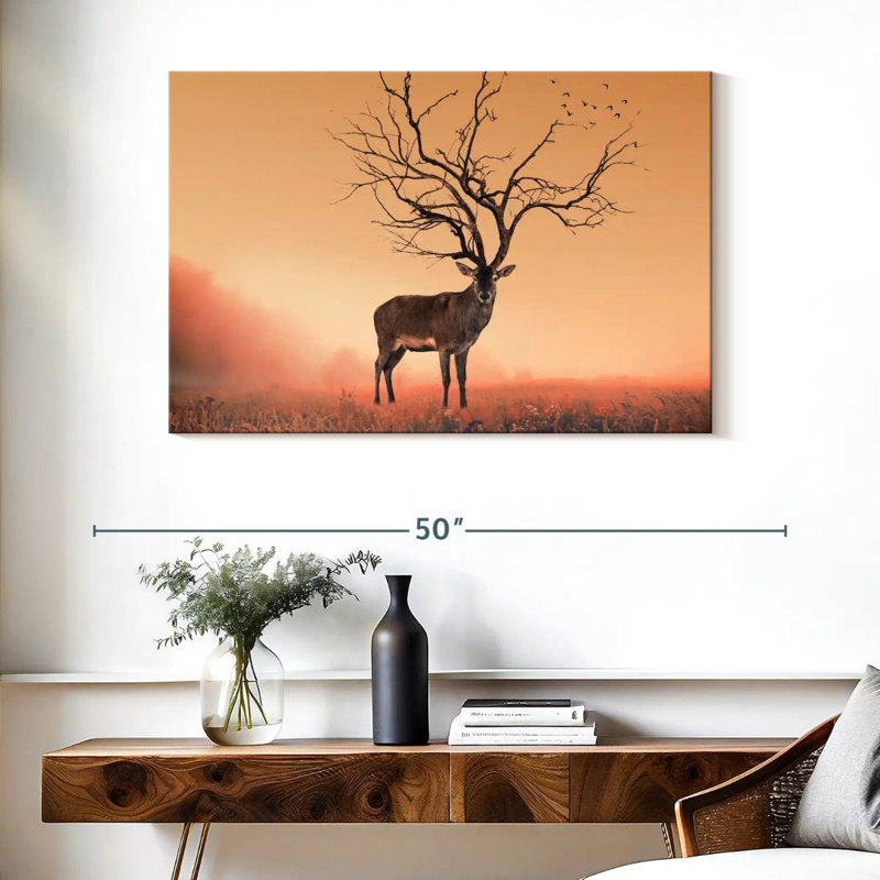 Cornes de cerf, H 26 po x l 39 po