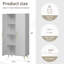 Armoire de rangement en bois avec tablette réglable et portes à panneaux H 63 po x l 31,5 po x P 15,7 po-1432914367