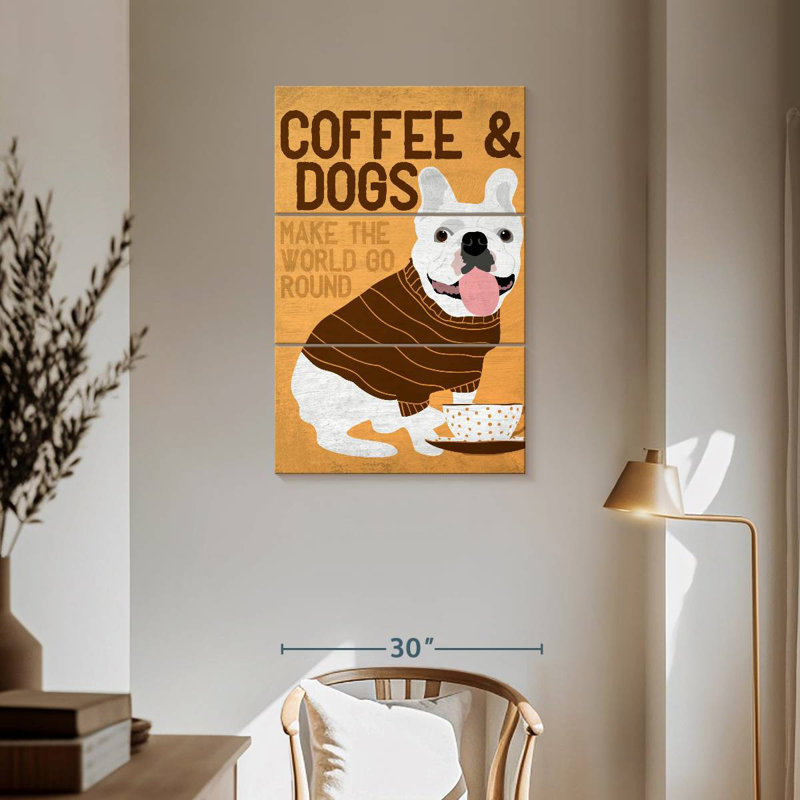 Coffee And Dogs French Bulldog, H 57 po x l 36 po
