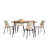 Izzat 4-Person Dining Set with 47" D Rectangular Table and Chenille Chairs -2050250206