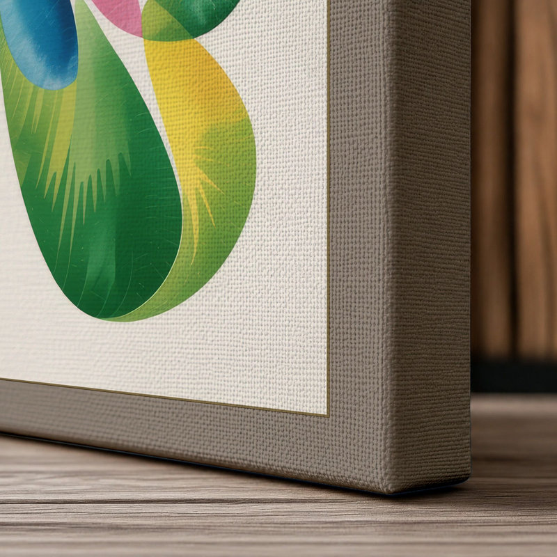 Radiant Mandala Botanical - Wrapped Canvas, 24x16 - 61.0 x 40.6 cm, Taupe Border
