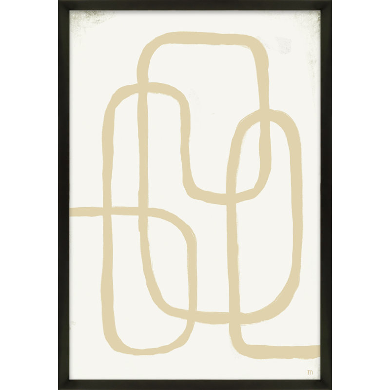 «Line Works In White 2» par Phillips, art mural encadré, Papier avec cadre noir, H 38 po x l 26,5 po x P 1,25 po
