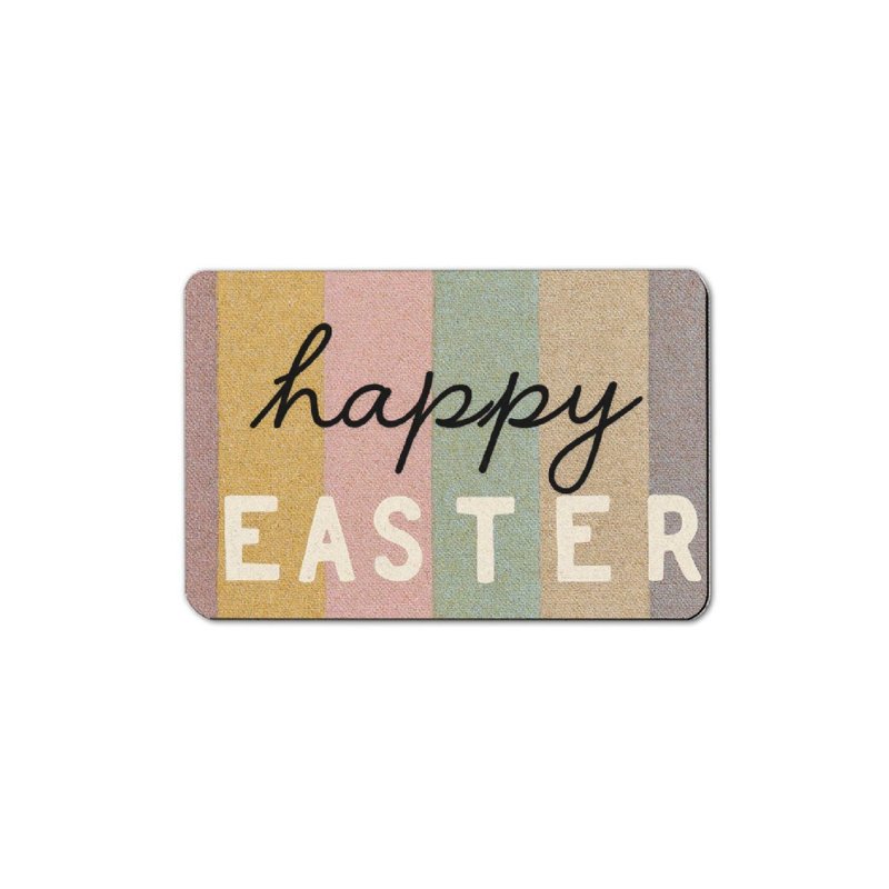 Happy Easter Striped Bath Mat, 36 x 24 inch