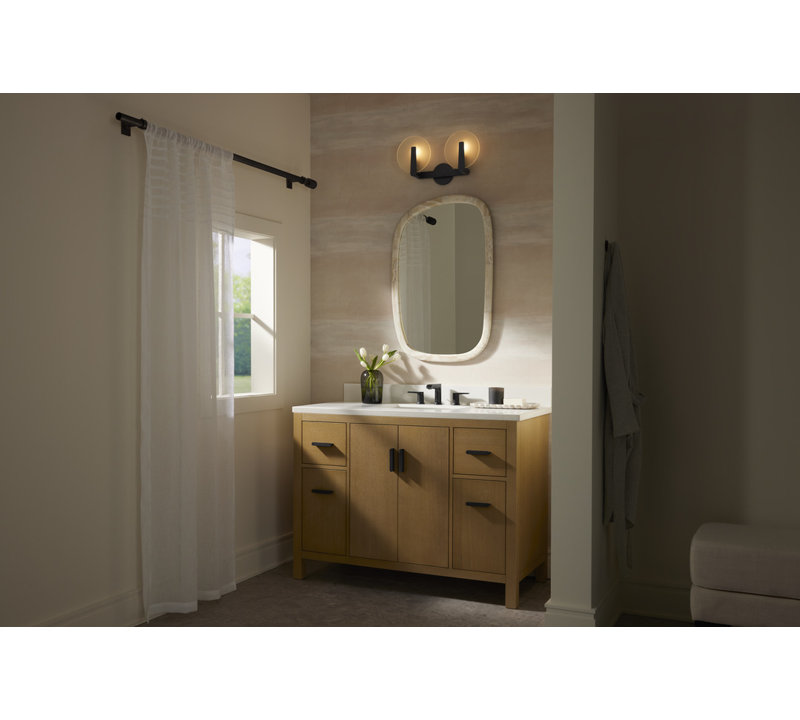Hint Two-Light Sconce, Matte Black