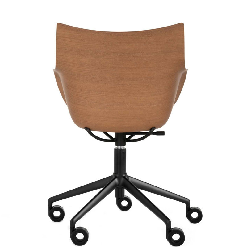 Q/Wood Swivel Task Chair, Dark Wood/Black