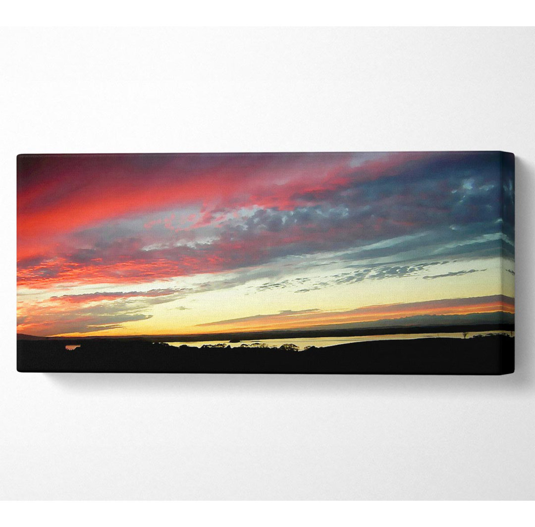 Roter Himmel bei Nacht Ocean Delight Panoramaleinwand