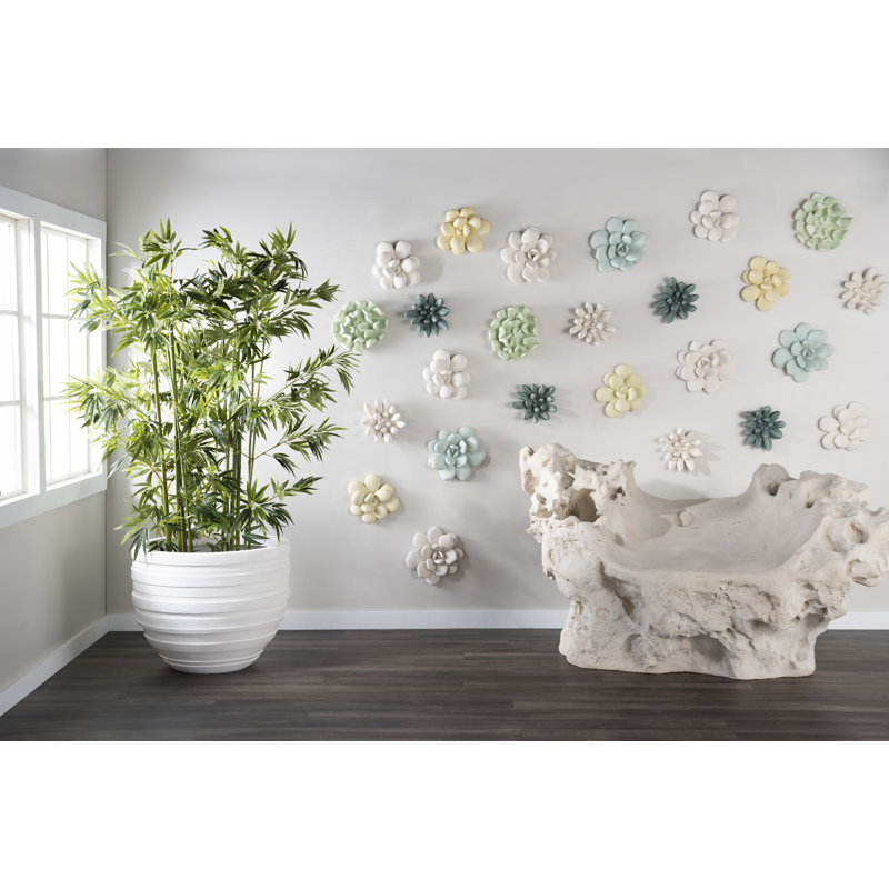 Laui Succulent Wall Art, White