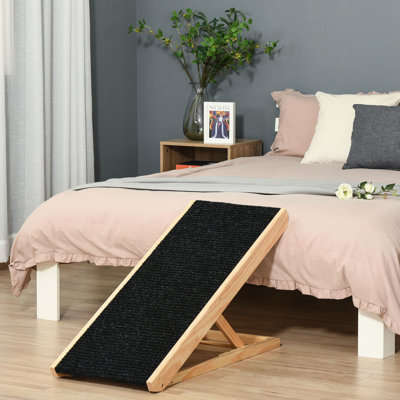 Adjustable Pet Ramp For Adventures - Dogs, Cats, Rabbits Foldable, Slip, Wood Foldable Pet's Relaxed Moments Height,