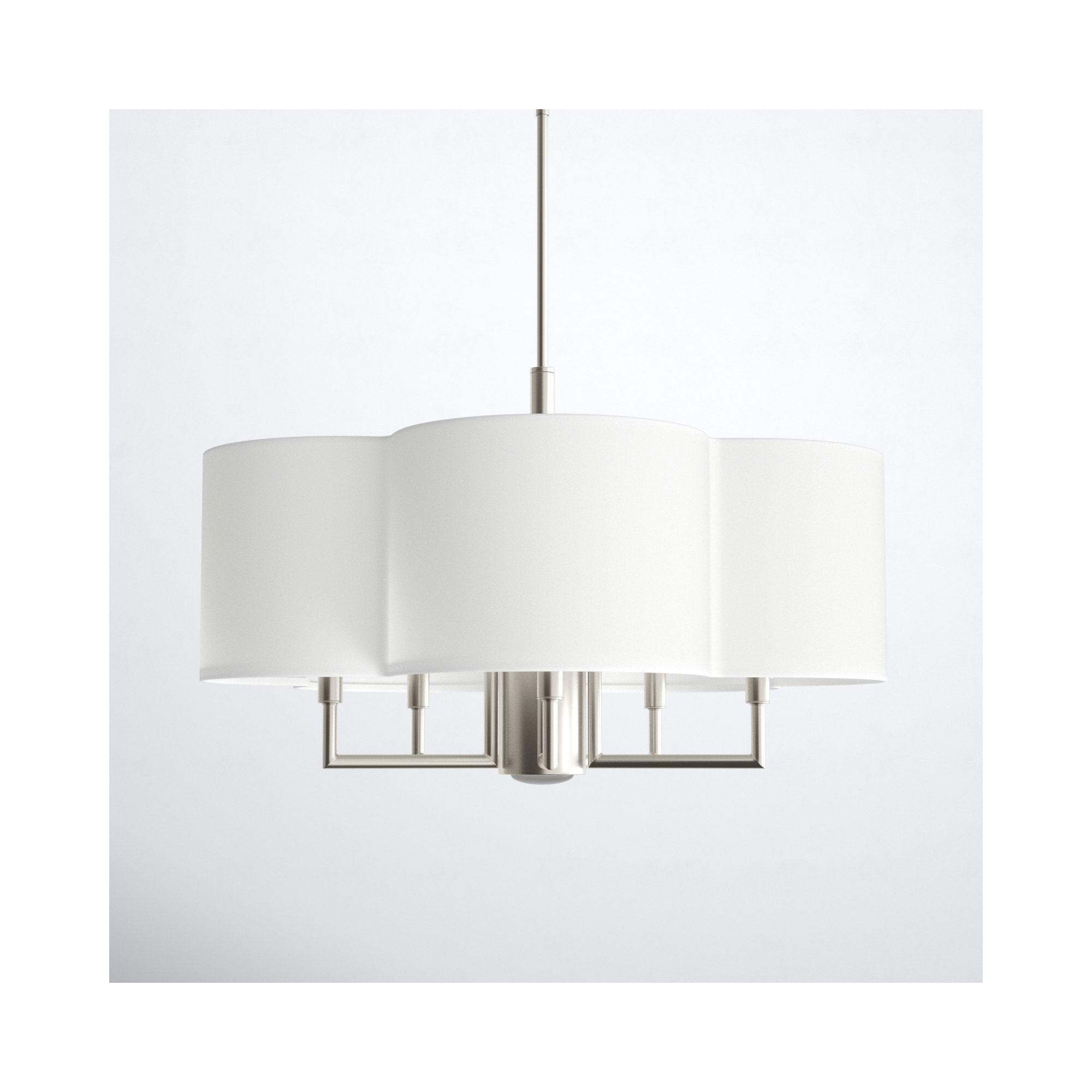 Vino Metal Dimmable Drum Chandelier, 14.75"H x 24"W x 24"D, Off-White