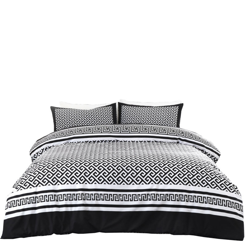 Modern Geometric Print Duvet Cover Set with Matching Pillowcases - Available in Single Double King - Polycotton Bedding Set