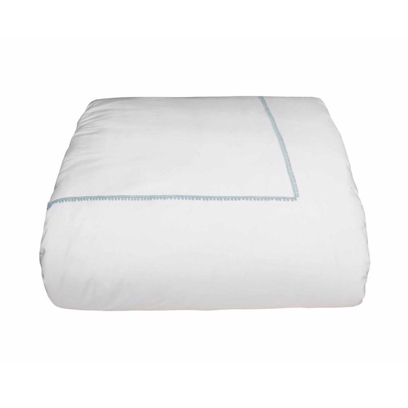 Bitsy Dots_Duvet Cover, Twin Duvet Cover, White/Aqua