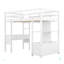 Lit mezzanine simple avec bureau intégré avec deux tiroirs et tablettes et tiroirs de rangement