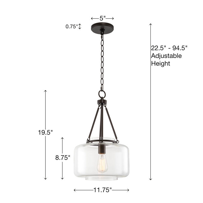 Luminaire suspendu 1 lumière pour îlot de cuisine