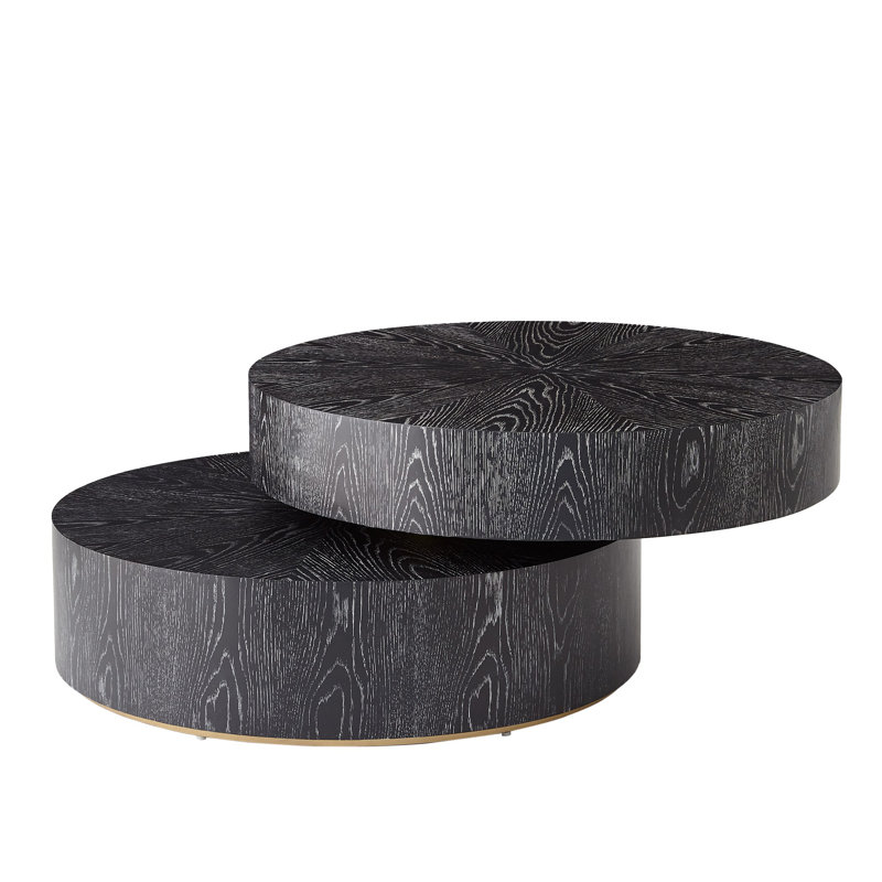 Pivot Cocktail Table-Ebony Cerused, Matte Black