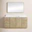Meuble-lavabo sur pied simple 60 po avec plateau en quartz Calacatta et miroir Rally-1149769044