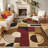 Boho Geometric Machine Washable Rug with Rubber Backing Soft Low Pile Non Slip Carpet for Living Room Bedroom-657786809