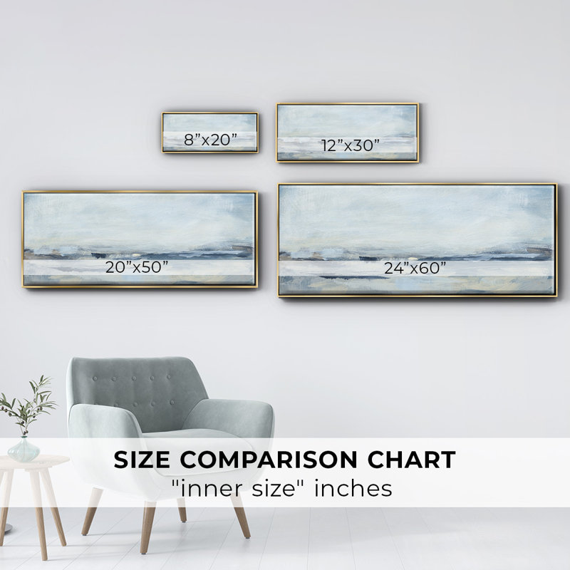 Sailing I- Framed Canvas, 12" H x 30" W