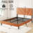 Full Size Metal Bed Frame, Vintage Brown, Under - Storage, Upholstered With Headboard, Square Platform, No Box Spring, Easy To Assemble, Modern Design Brown Platform Bed, Spring Loaded Mattress,-1039352905
