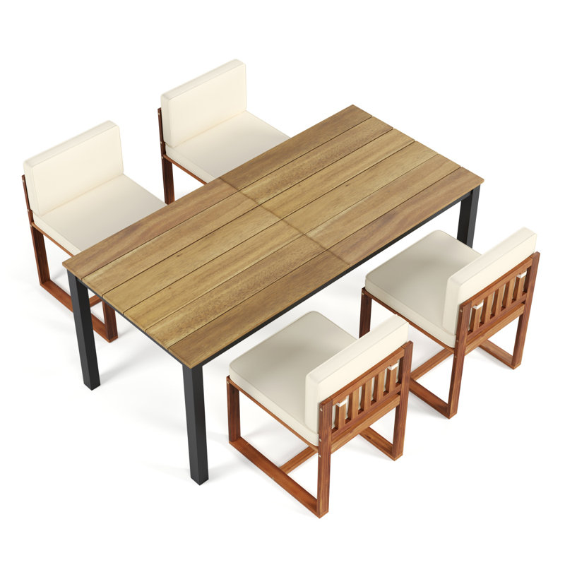 Ensemble de 5 chaises de salle à manger d'extérieur pour table et chaises de patio
