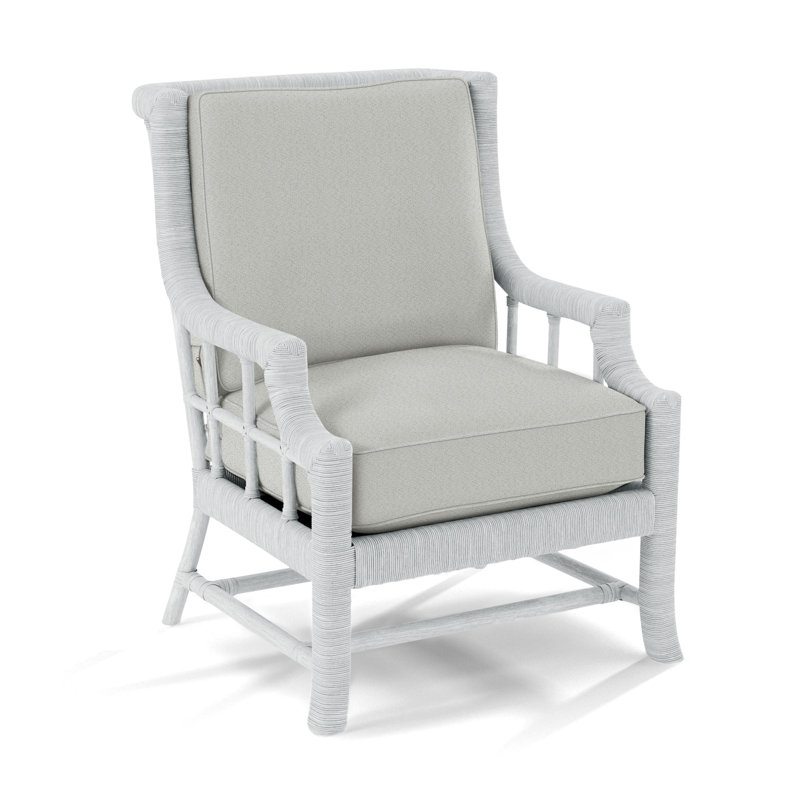 Fauteuil Lafayette, Blanc givré, Bleu sarcelle géométrique 0425-53