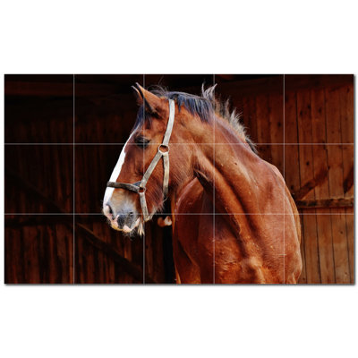 Murale en céramique satinée Horse Photo 6 po x 6 po